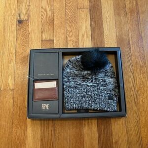 New FRYE Beanie & Card Case in Gift Box